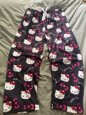 Hello Kitty Black, White and Pink Girls' Pajama Pants